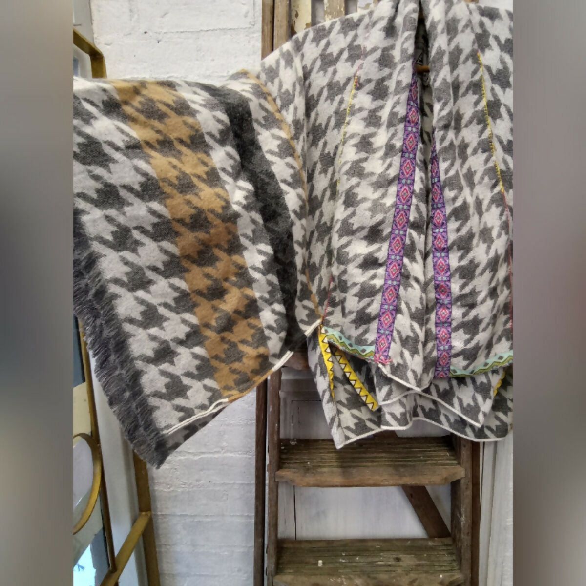 LEWIS HOUNDSTOOTH WOOL KIMONO