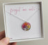 Forget Me Not Real Flower Multicolour Circle Necklace Silver Plated