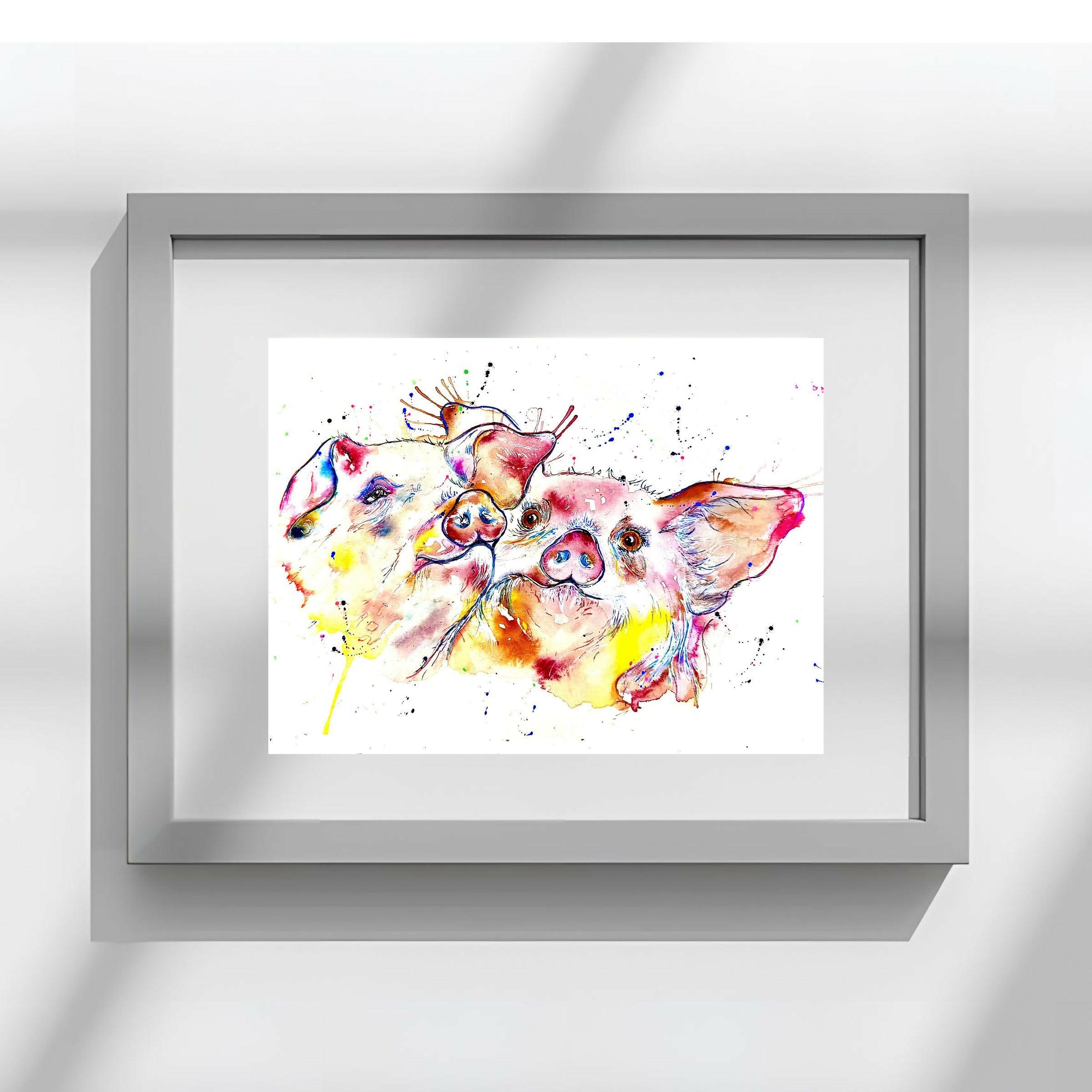 FINE ART PRINT. PIGGY LOVE