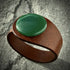 Handcrafted Natural Leather & Nephrite Jade Gemstone Bracelet - Size S or M