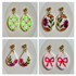 Polymer Clay Earrings With Gold Plated Fastenings