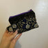 Black and Gold Floral Ruffle Mini Zipper Pouch