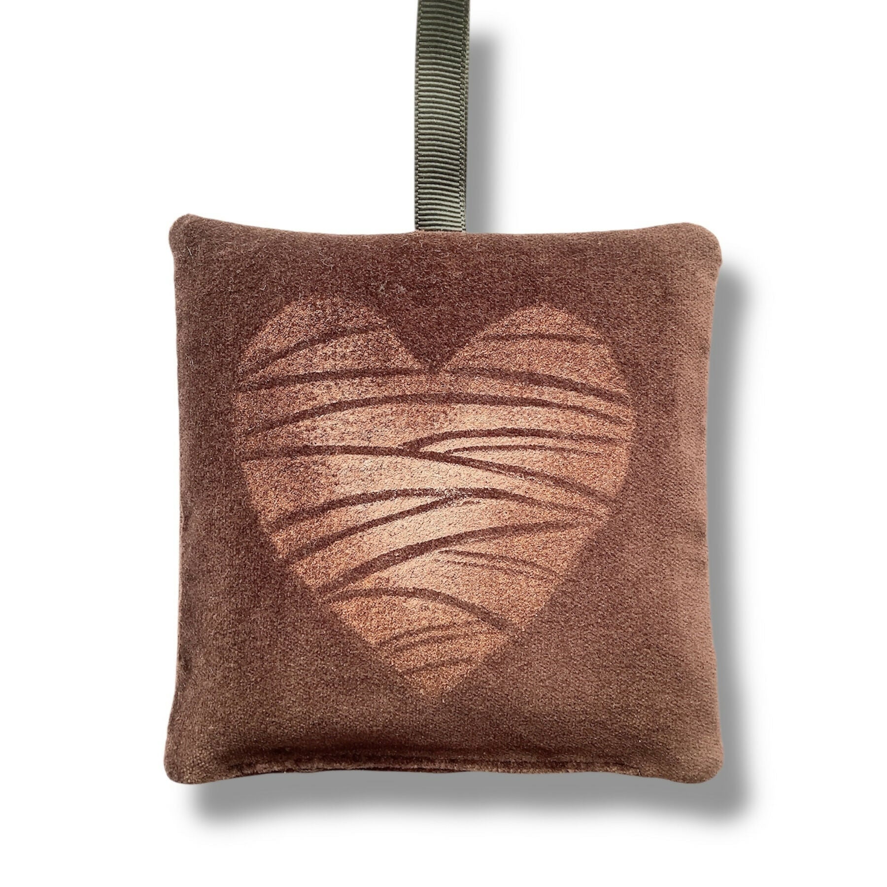 Brown Velvet Love Heart Lavender Sachet