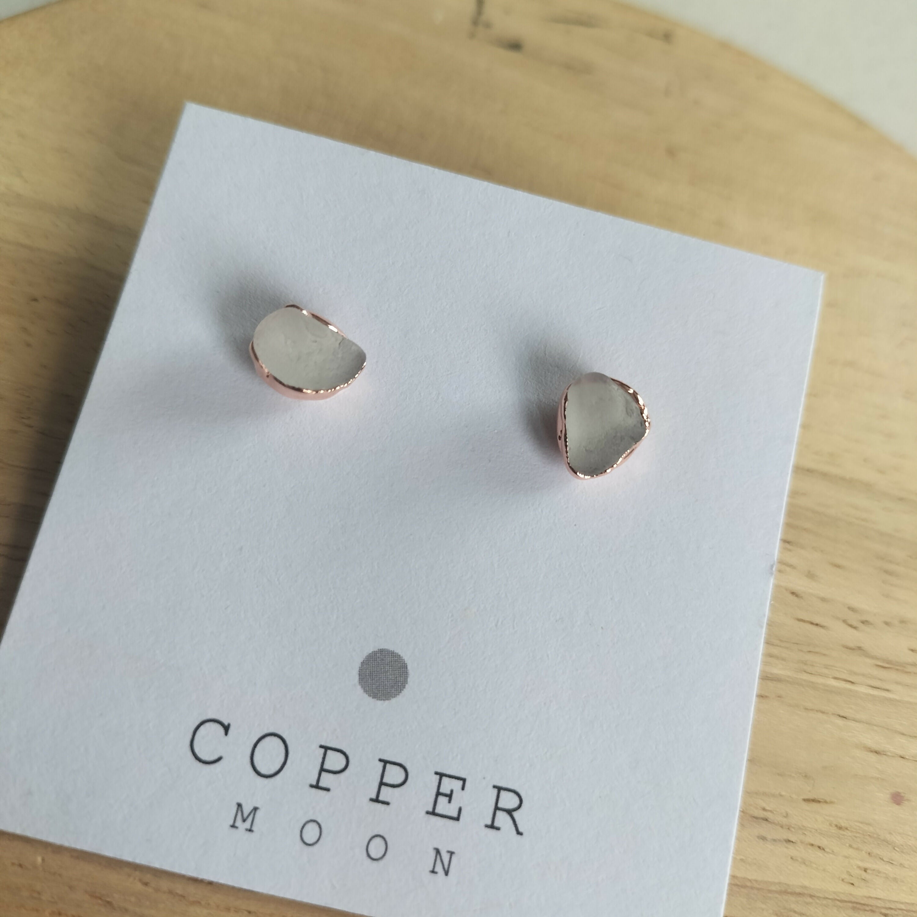 Seaglass Studs Whiteish