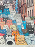 Cats on the Street Riso Print