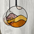 Amber & Purple Mountainscape Stained Glass Suncatcher