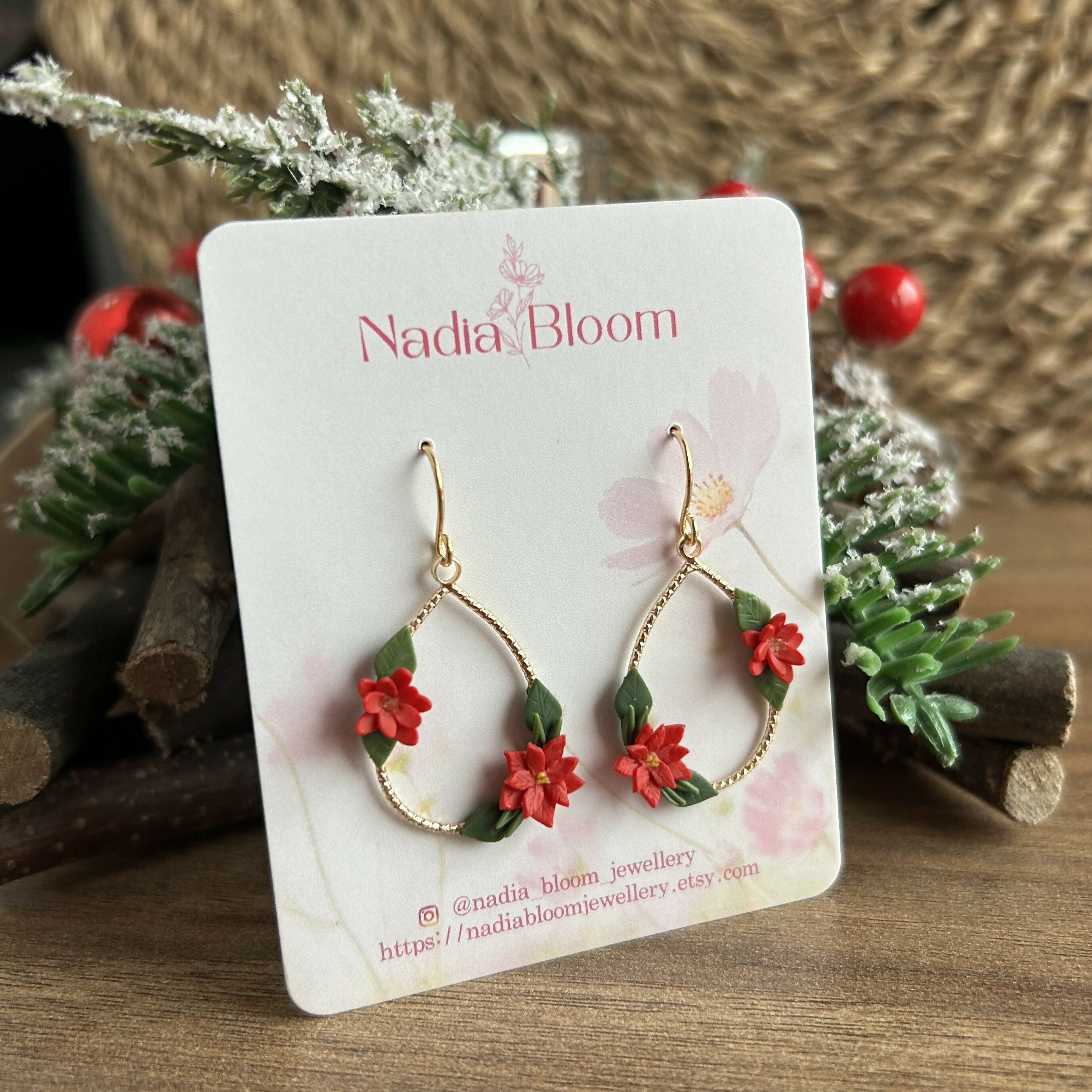 Big Teardrop Christmas Earrings