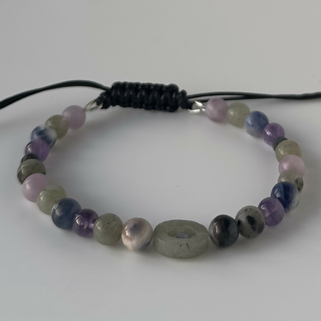 UNISEX HEALING CRYSTAL AND AROMATHERAPY BEAD THIRD EYE CHAKRA BRACELET