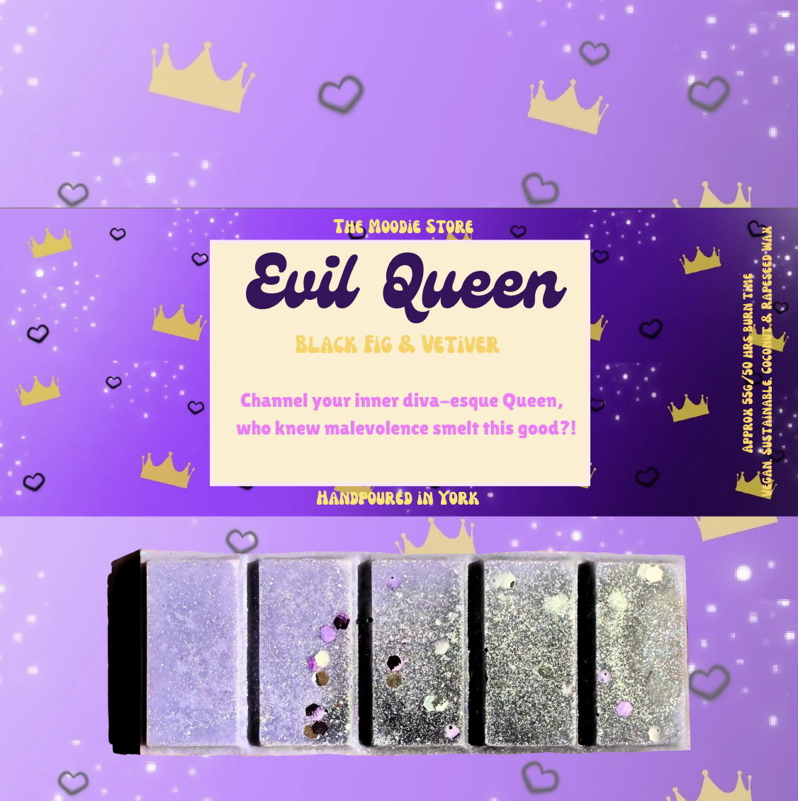 Evil Queen - Black Fig & Vetiver Fragranced Vegan Wax Melt Snap Bar