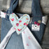 Unique Handcrafted Cute Denim Tote Bag Handbag Made From Upcycled Jeans With Padded Heart Decoration