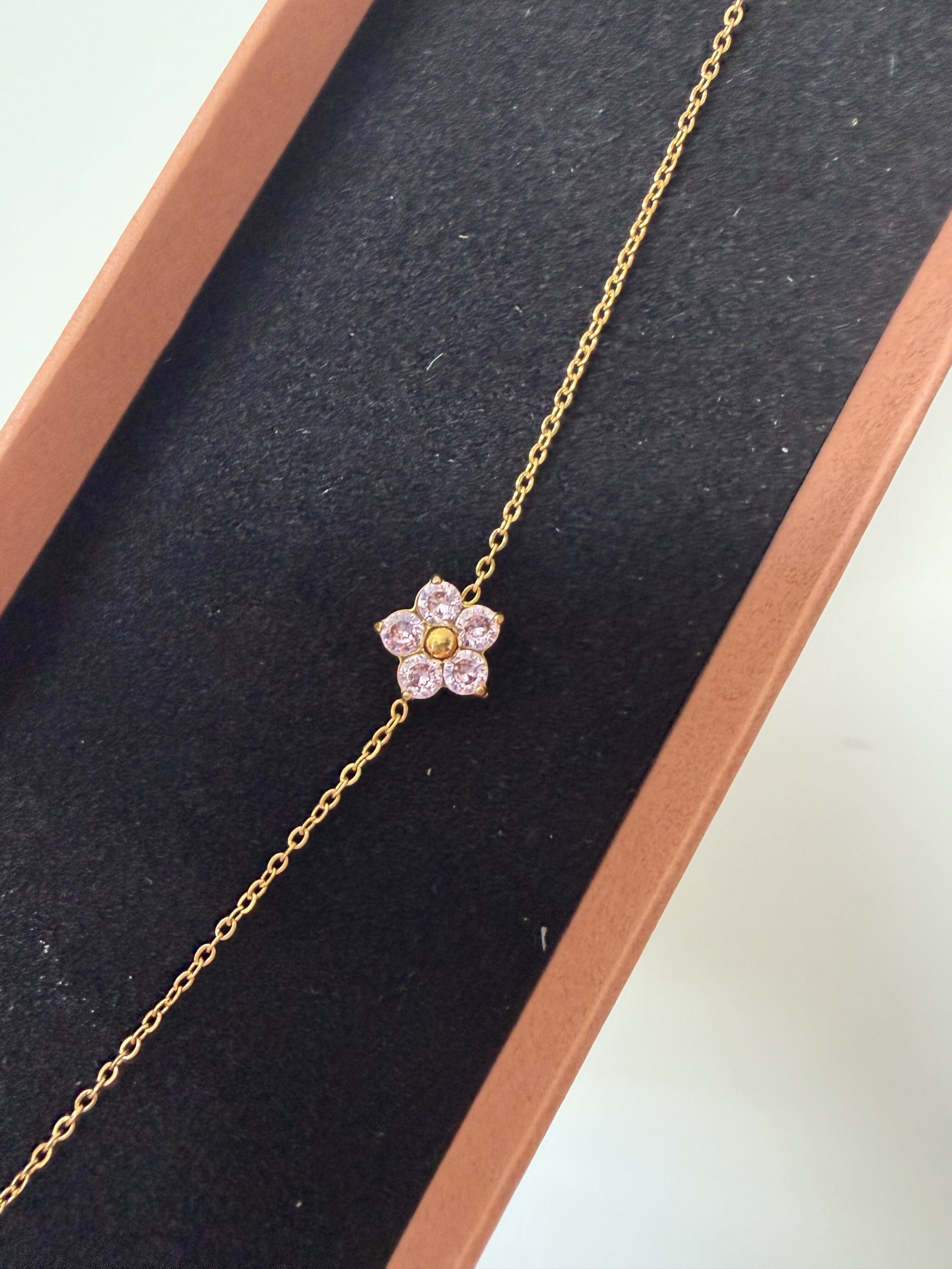 Pink Flower Bracelet