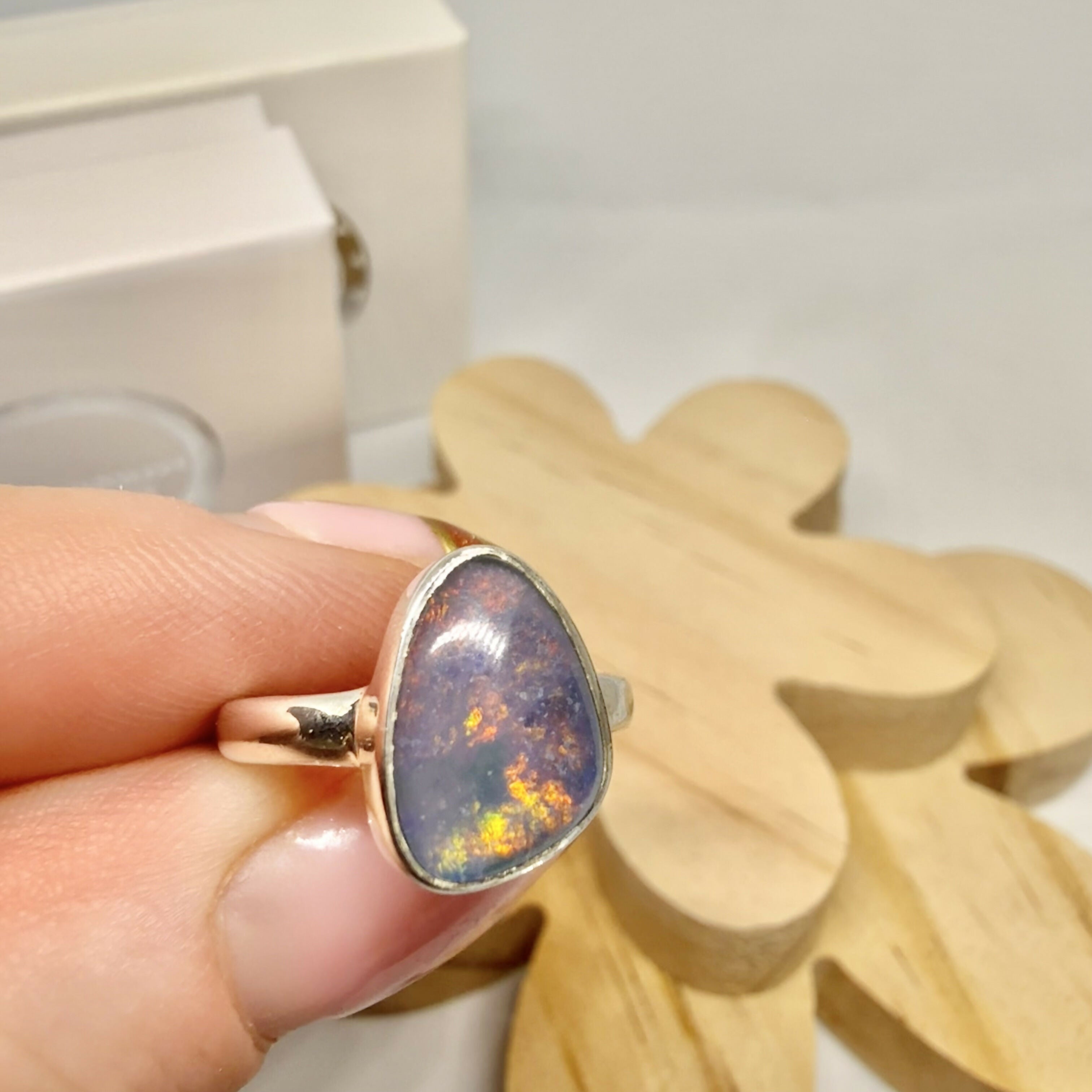 AUSTRALIAN OPAL RING SIZE L 1/2
