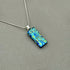 Blue & Green Flower Dichroic Fused Glass Pendant with Silver Plated Chain - Handmade by Jade Tapson Glass.