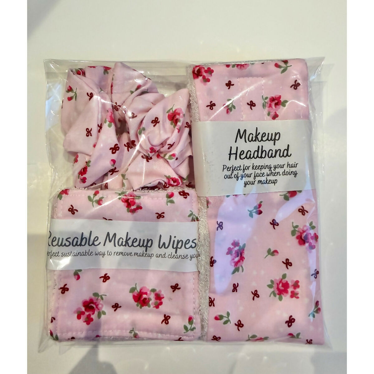 Pink Posy Floral Spa Makeup Gift Set