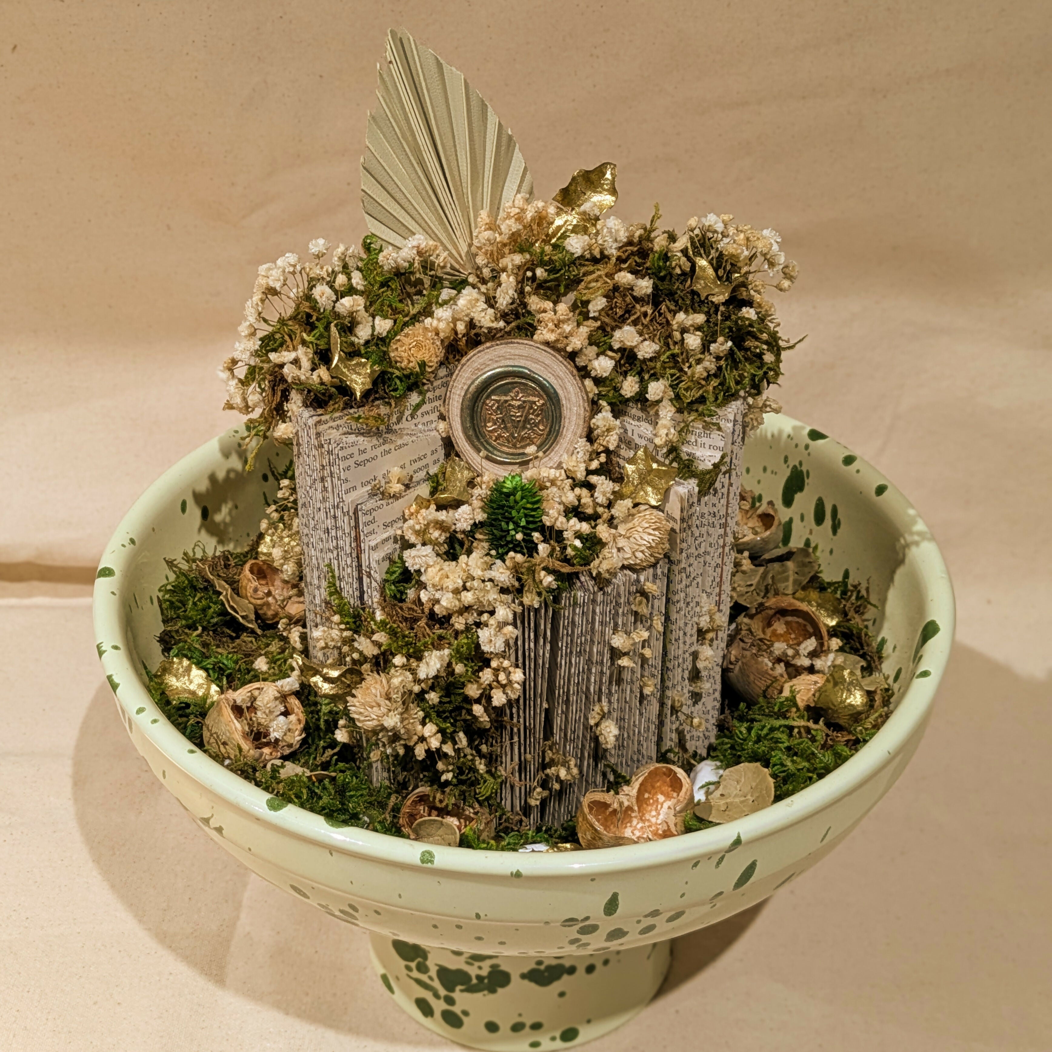 Floral Arrangement on Ceramic Centerpiece