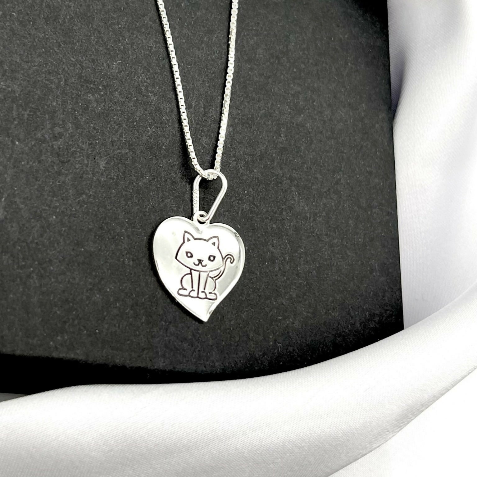 Sterling Silver Love Cat Necklace