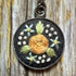 Hand Embroidered Brown Floral Earrings