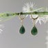 Green Jade Faceted Teardop Gold Plated Huggie Earrings