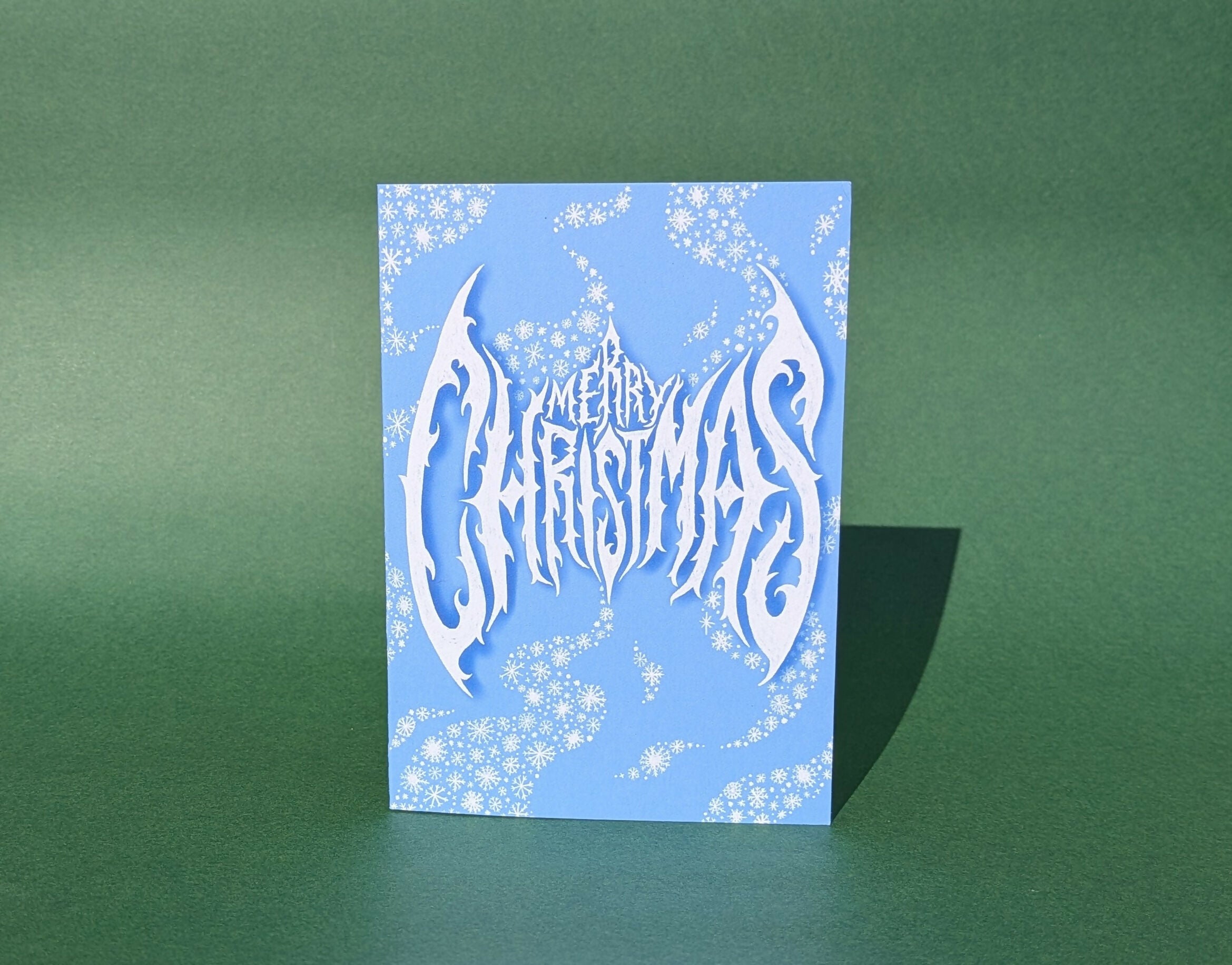 Merry Christmas Heavy Metal Lettering Card