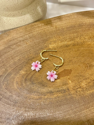 Cherry Blossom No. 2 - Handmade Polymer Clay Earrings