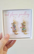 Real Flower Cat Dangle Earrings Gold Plated