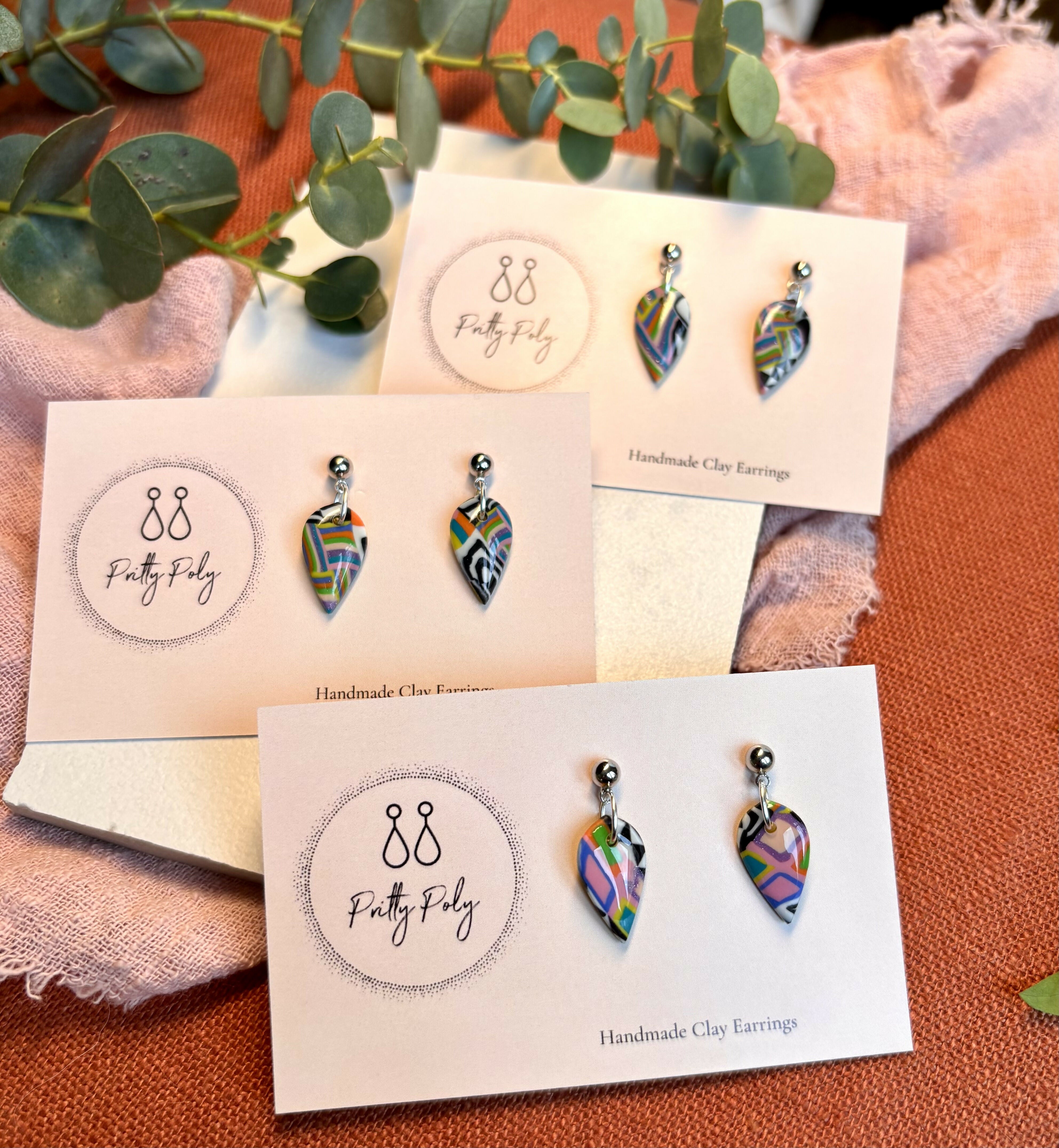 Funky Pattern Collection - Mini Dangle Polymer Clay Earrings
