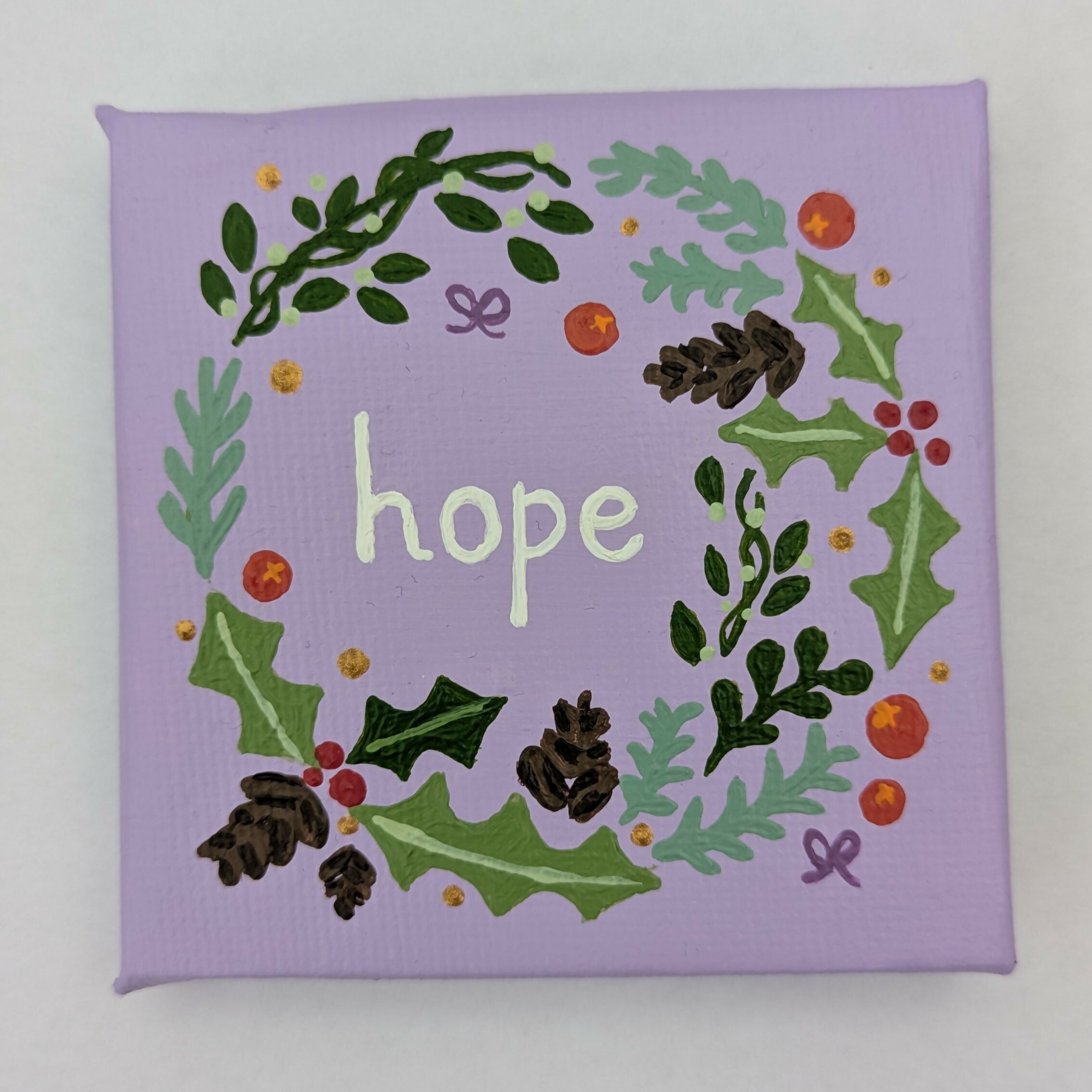 Mini Canvas Hope Christmas Decoration