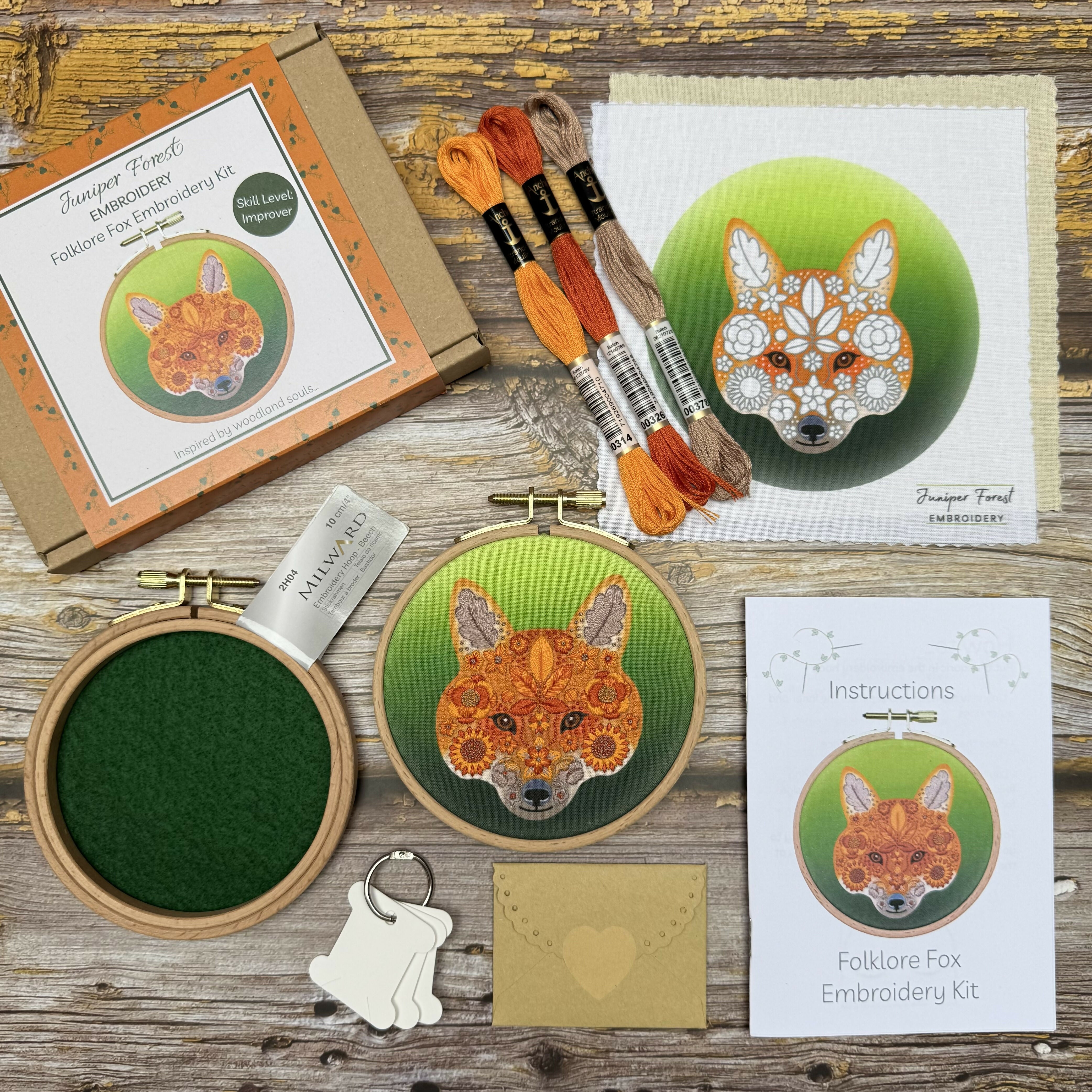Folklore Fox Embroidery Kit