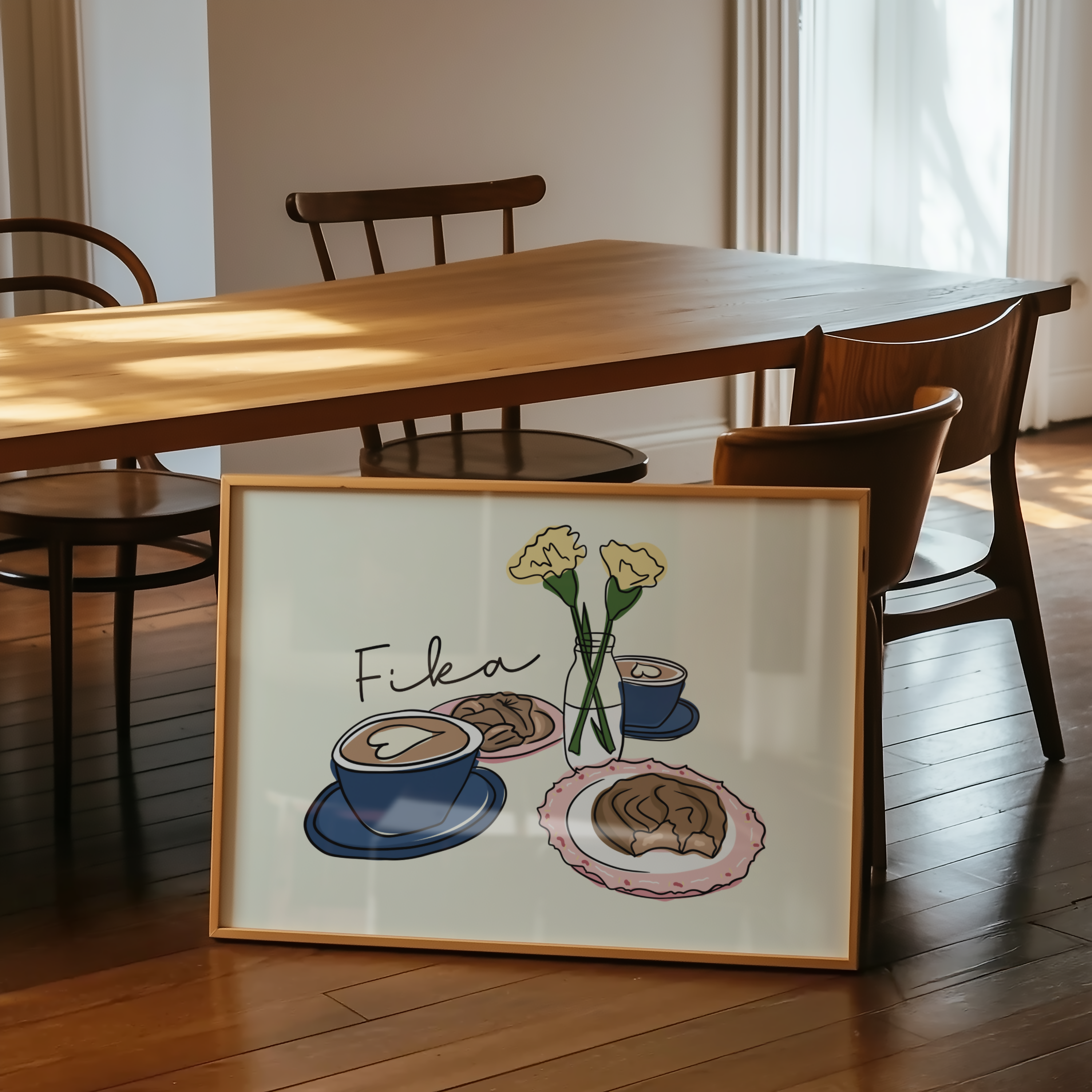 Fika Coffee and Pastry Print