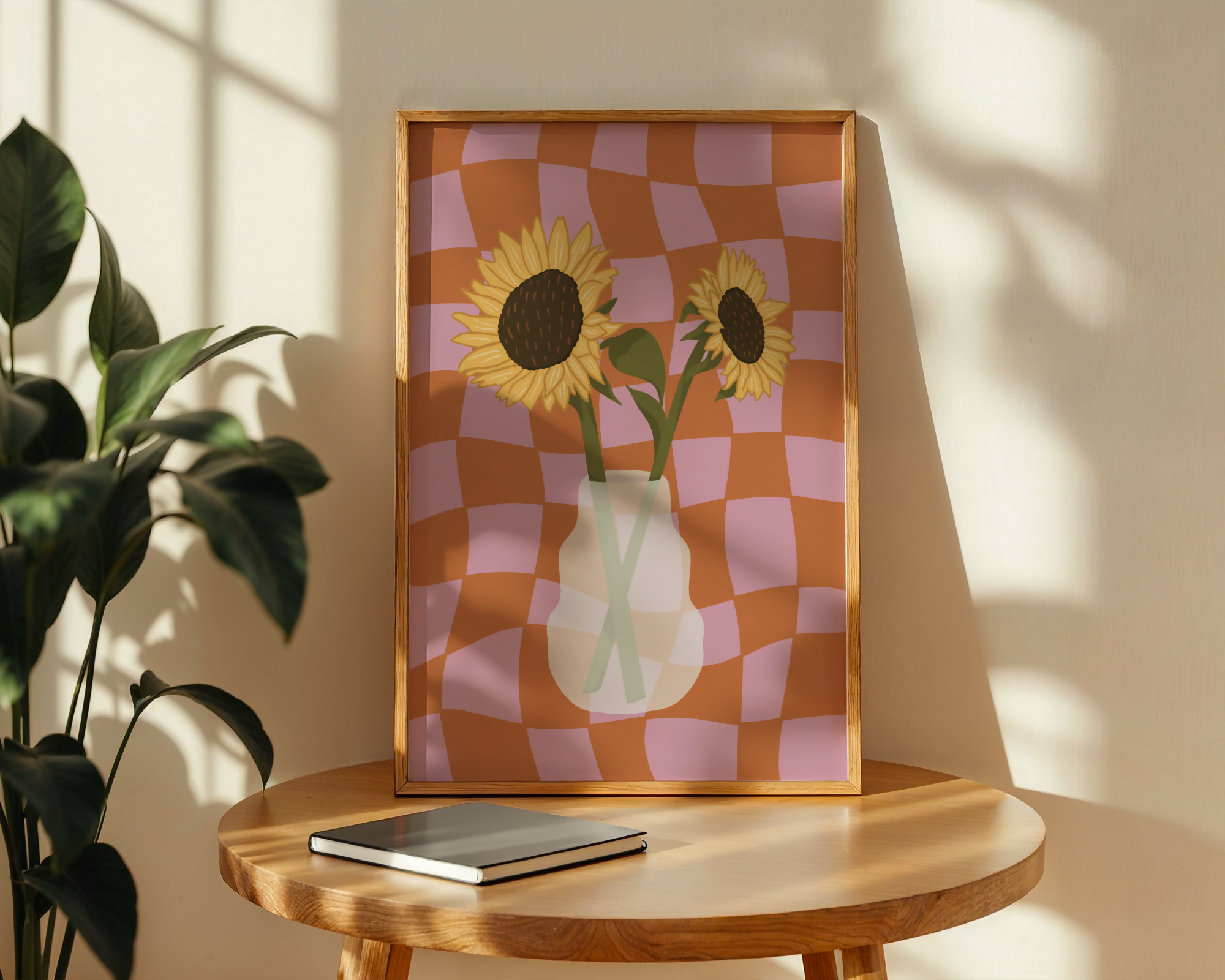 Sunflower Vase Print in Orange