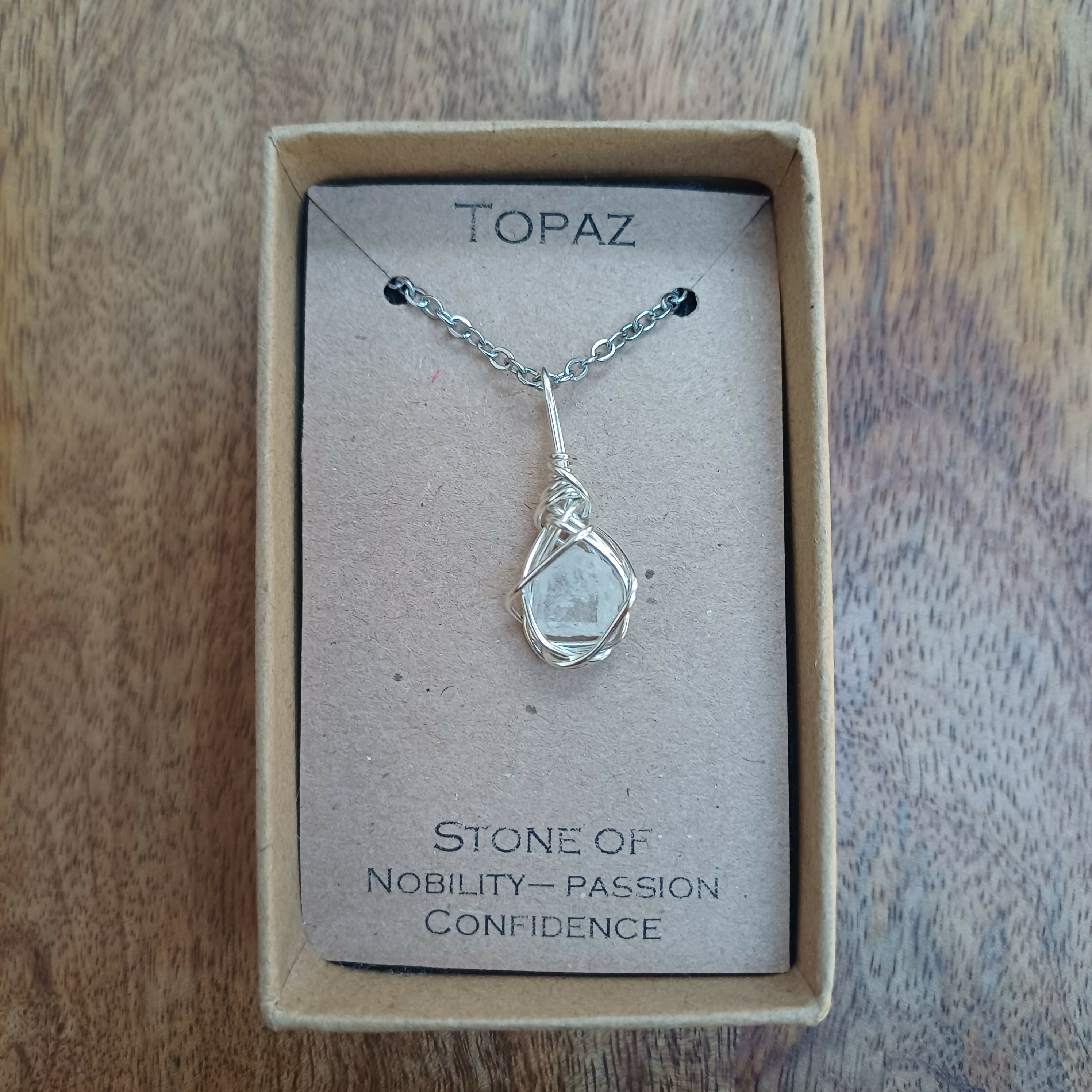 Topaz Wire Wrapped Pendant