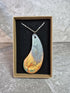Unique Hand Crafted Tear Drop Shaped Blue, Gold Red and Green Pendant