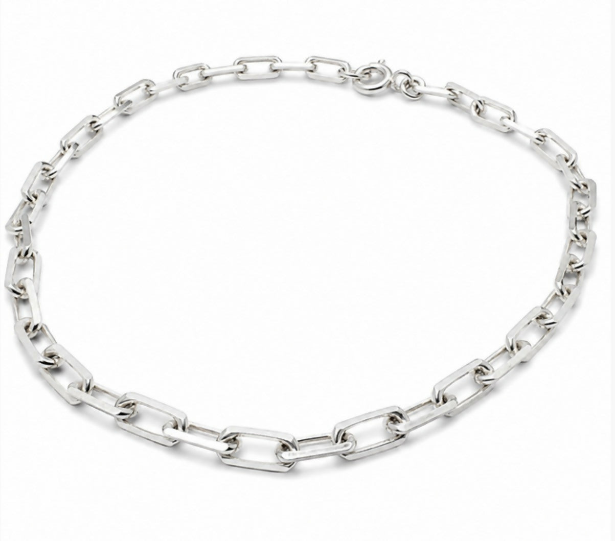 Delicate 925 Sterling Silver Paperclip Chain Bracelet