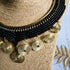 Black Macrame & Gold Brass Wire Spiral Choker; Egyptian Queen Tribal Statement Thai Jewellery