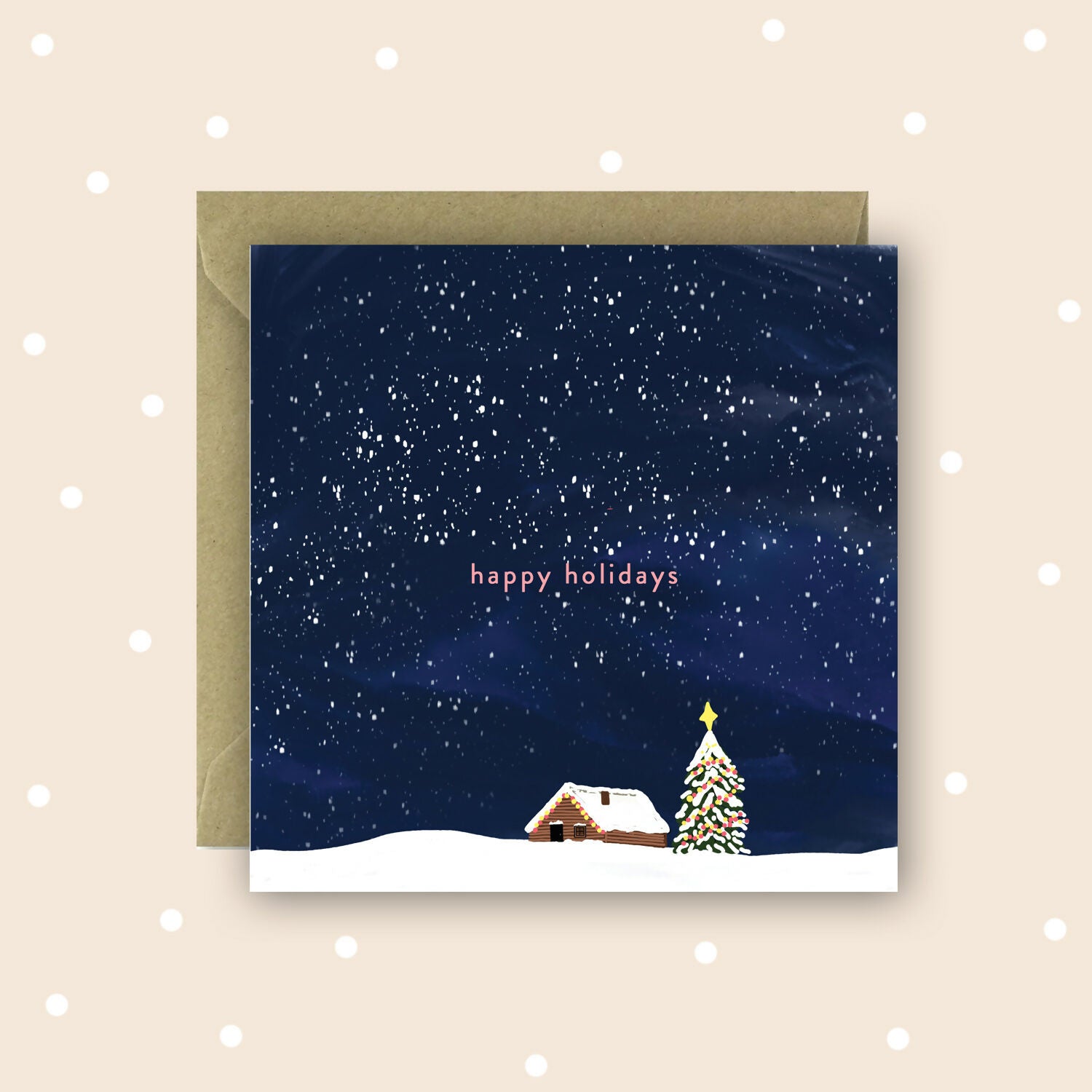 Happy Holidays Skies Christmas Card