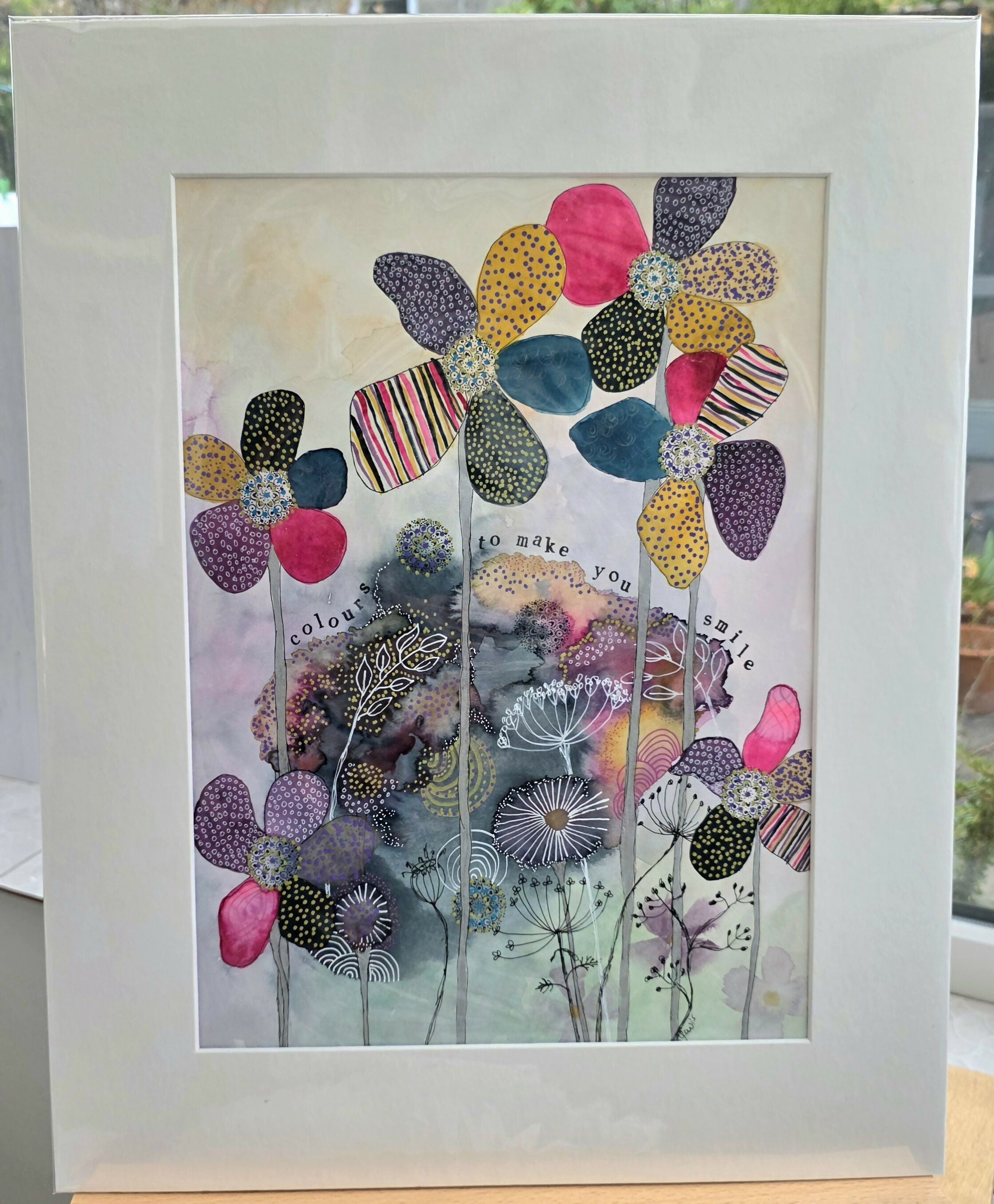 'Colours to Make You Smile' Original Mixed Media Painting