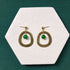 Mia Green Beaded Brass Statement Earrings