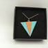 Half Copper Half Powder Blue Enamel Pendant
