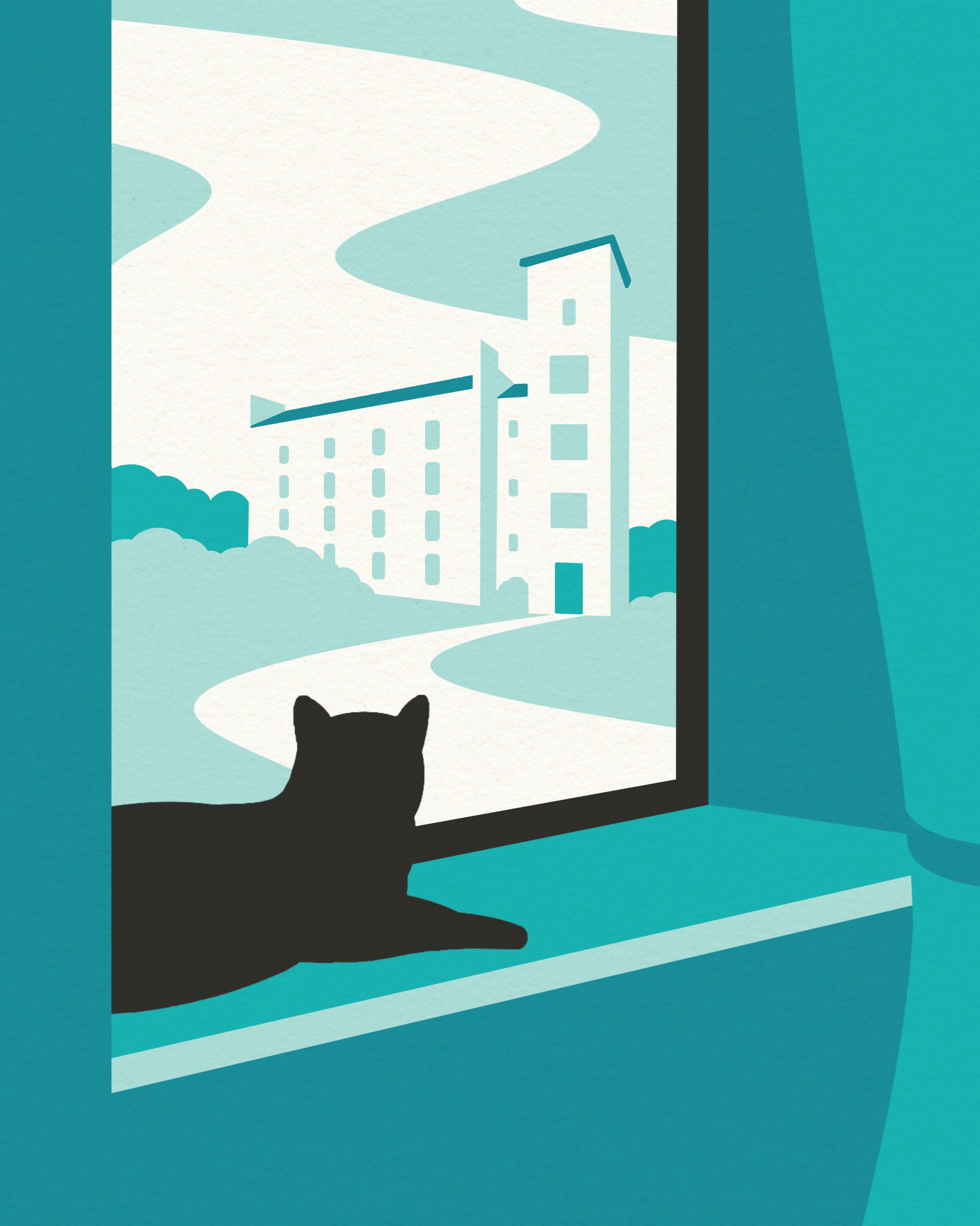 Farsley Cat, A4 Print