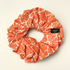 Orange Fan Motifs Double Layer Scrunchie
