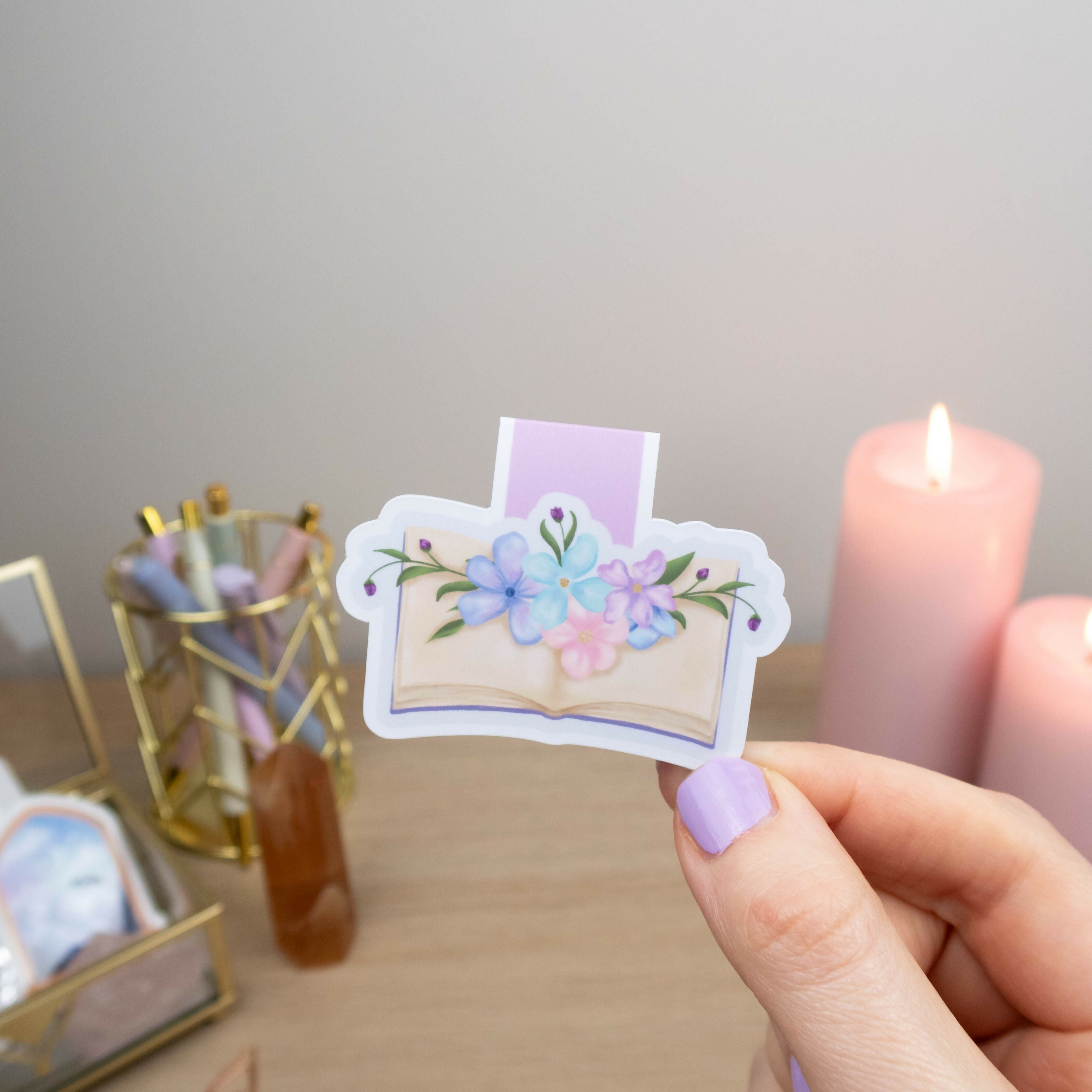 Book and Flowers - Magnetic Bookmark