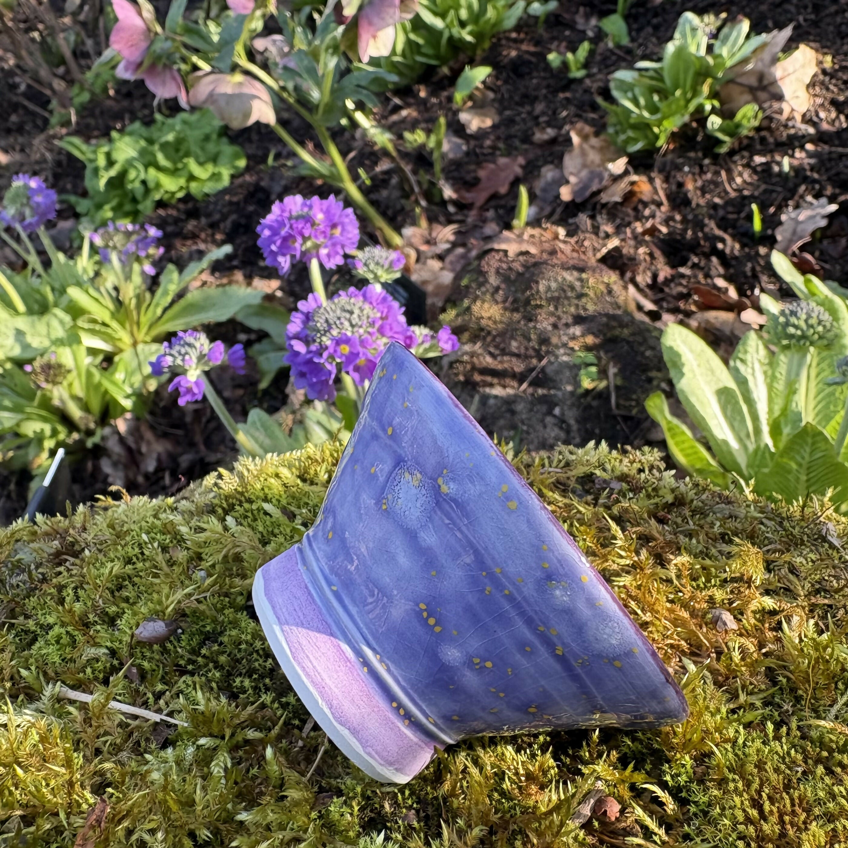 Lavender and Yellow Speckled Bowl