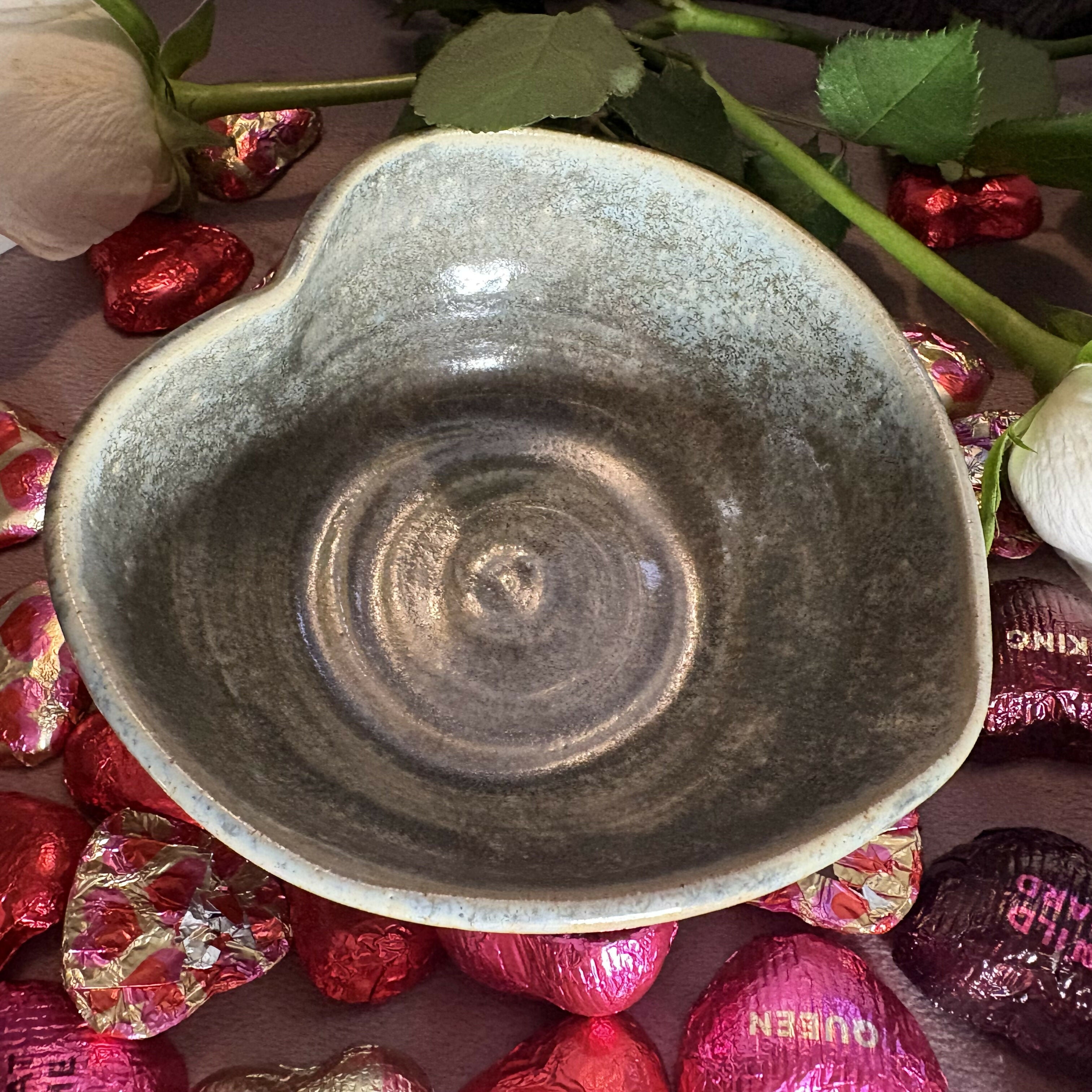 Slate Speckle Heart Bowl