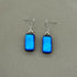 Mid Blue Dichroic Glass Necklace and Earrings Set - Sterling Silver, Handmade by Jade Tapson Glass.