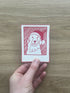 Pet Polaroid Print - Red Santa Dog