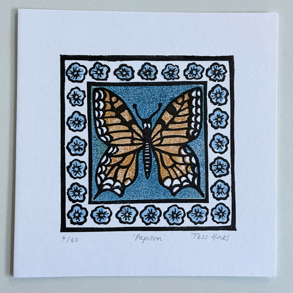 Butterfly Original Linocut Print