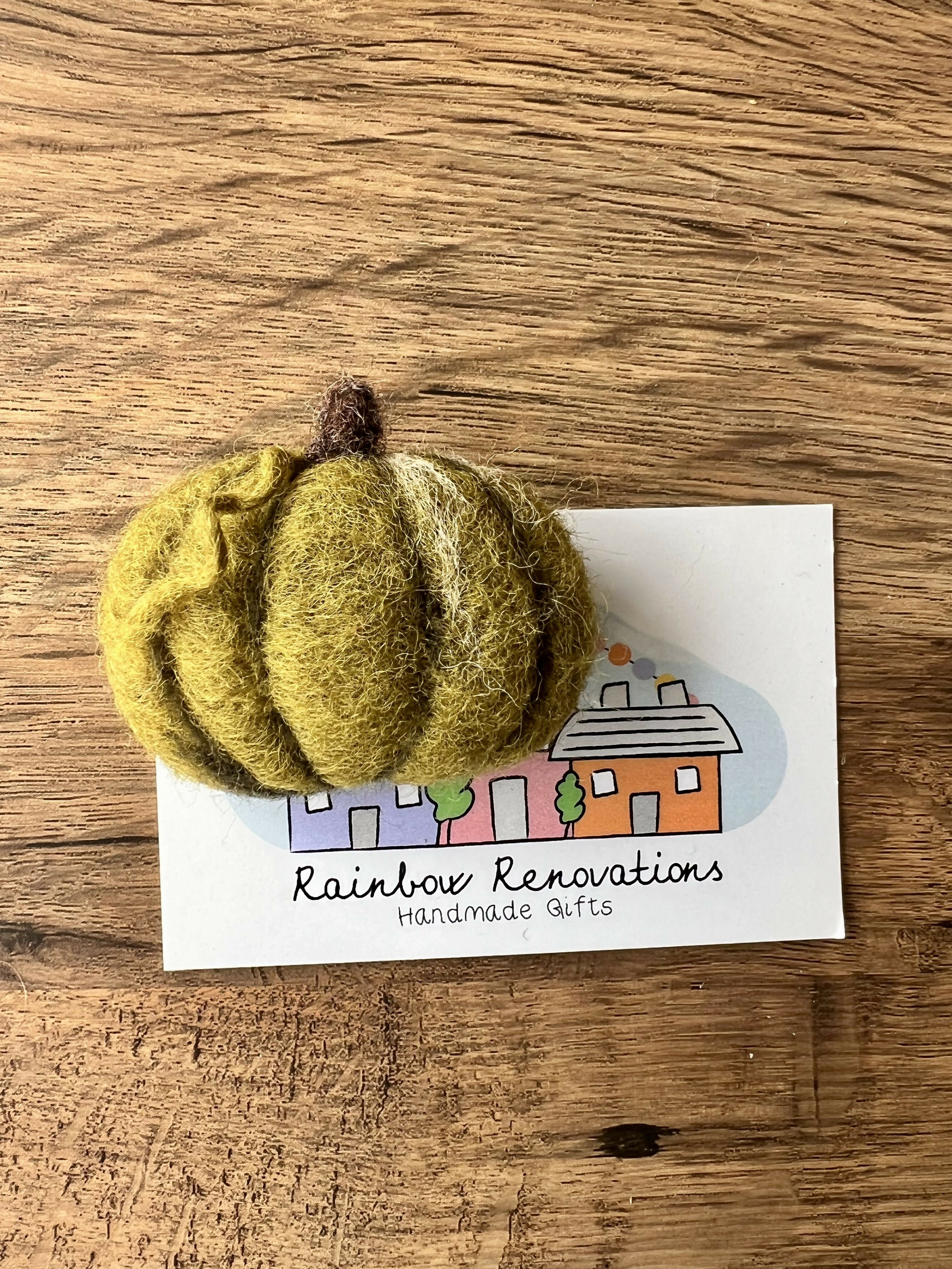 Felted Pumpkin Brooch