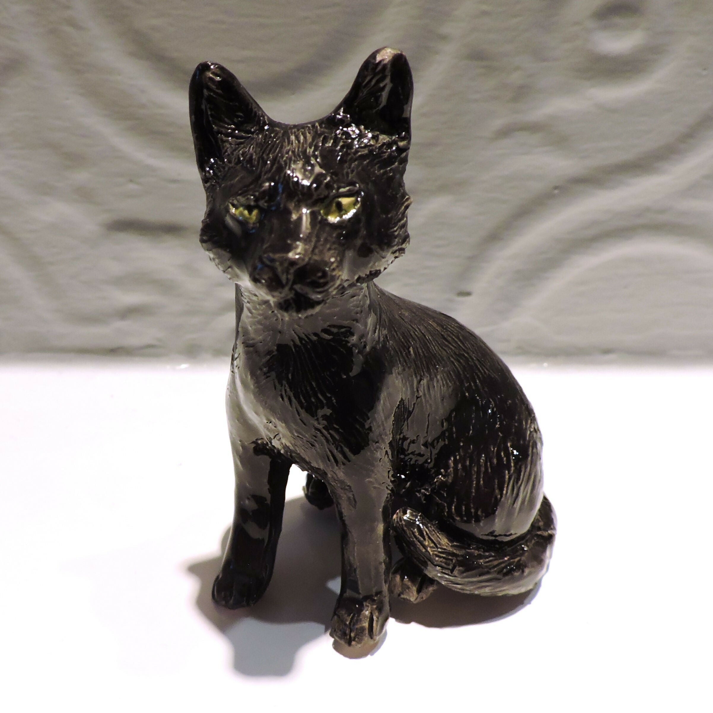 Ceramic Black cat sculpture