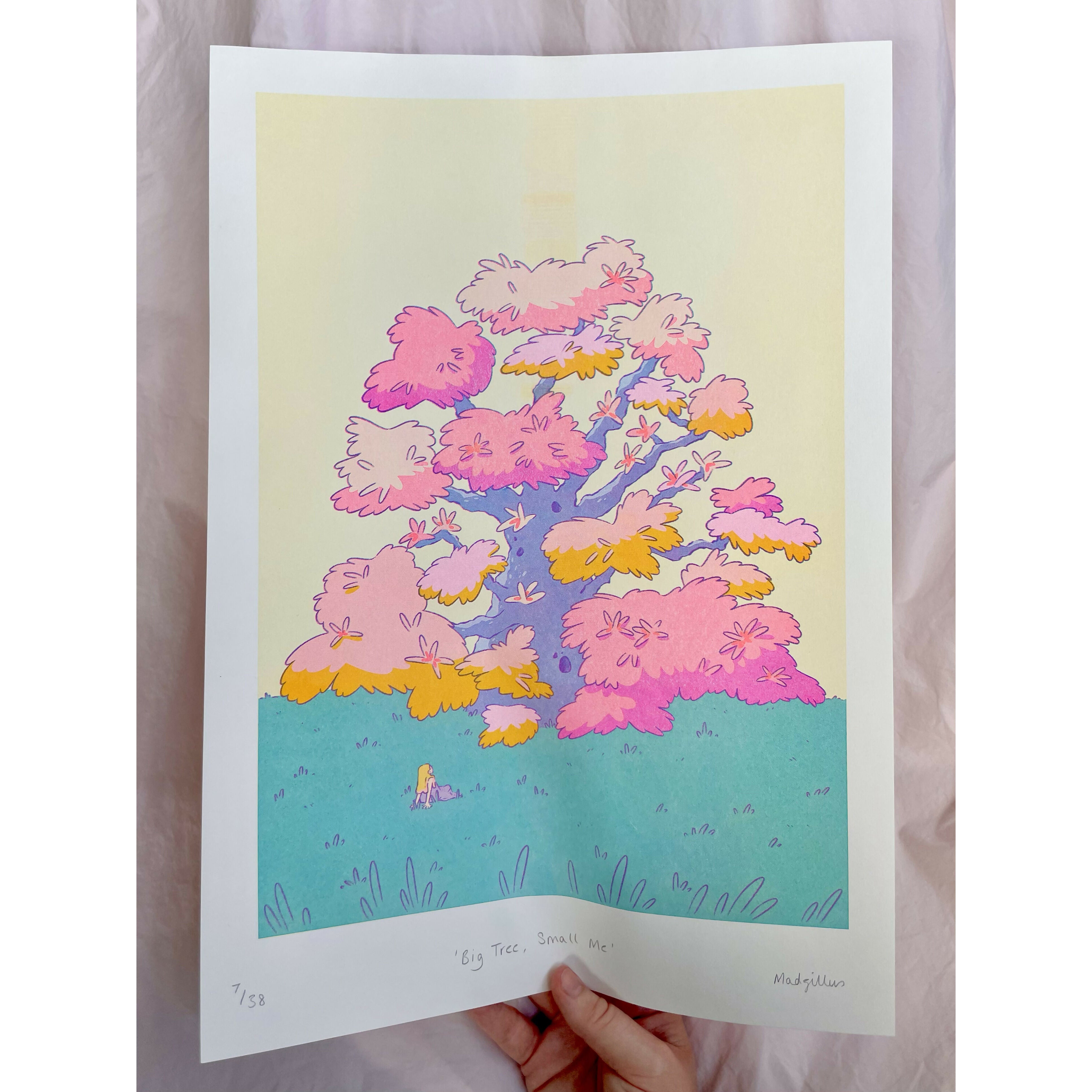Big Tree, Small Me Riso Print