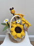 Handmade Chenille Sunflower Gift Basket